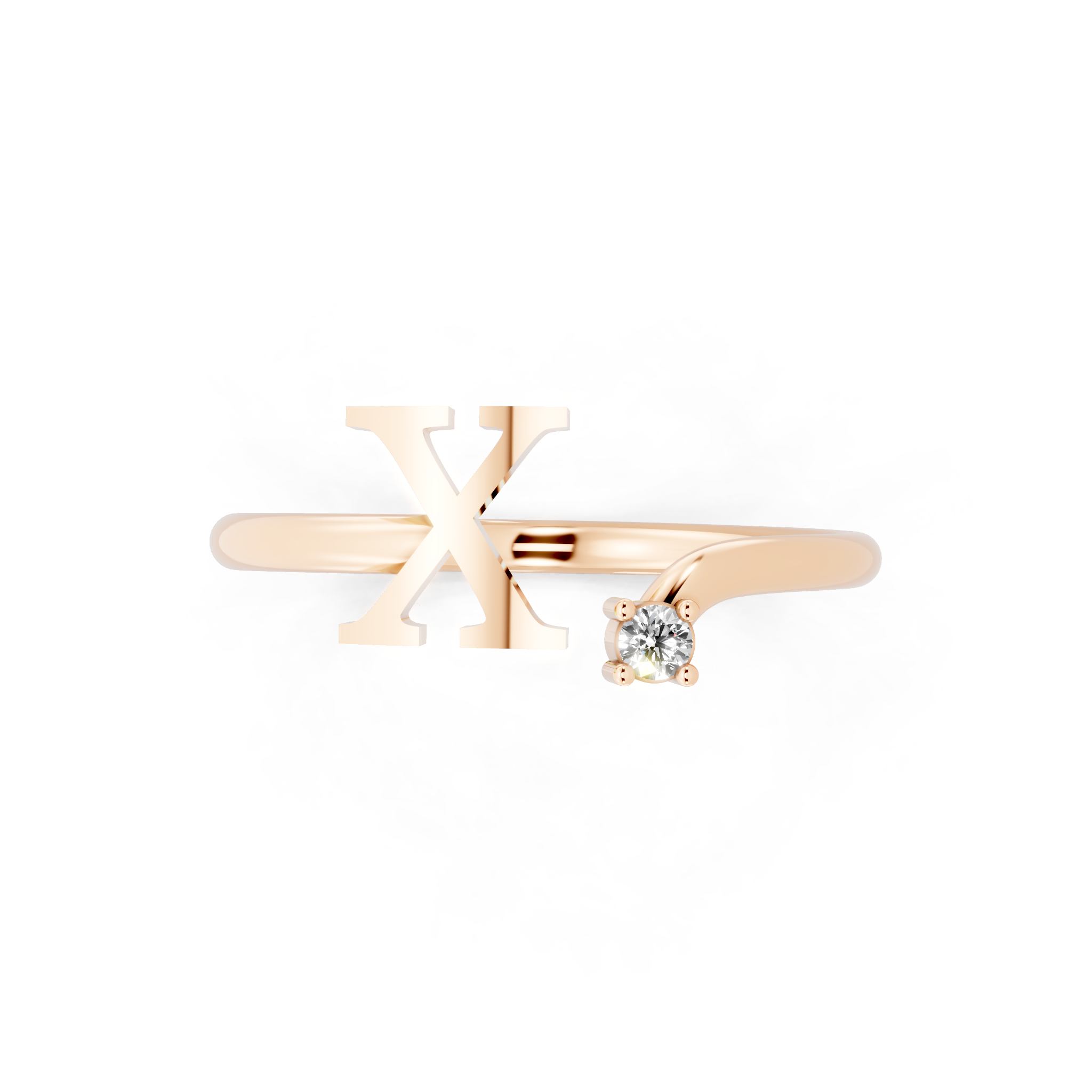 Elegant Cross Design Cocktail Ring with Brilliant Round Cut Lab Created Diamond