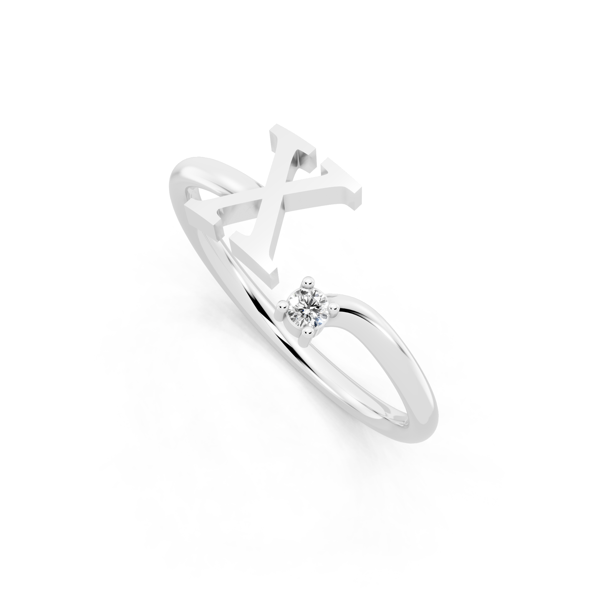 Elegant Cross Design Cocktail Ring with Brilliant Round Cut Lab Created Diamond