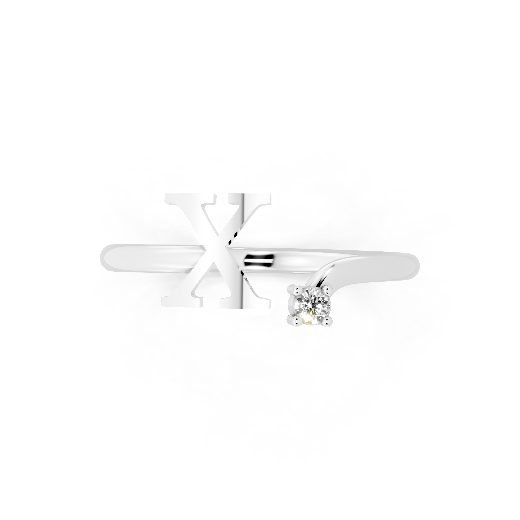 Elegant Cross Design Cocktail Ring with Brilliant Round Cut Lab Created Diamond