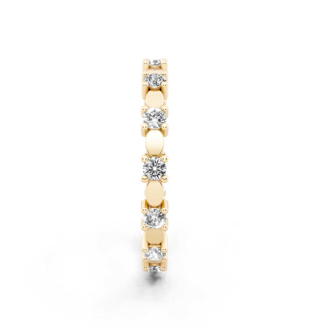 Minimalist Round Cut Lab Grown Diamond Oval Band Ring for Her