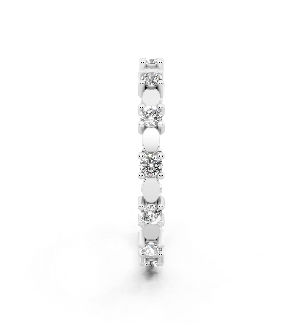 Minimalist Round Cut Lab Grown Diamond Oval Band Ring for Her