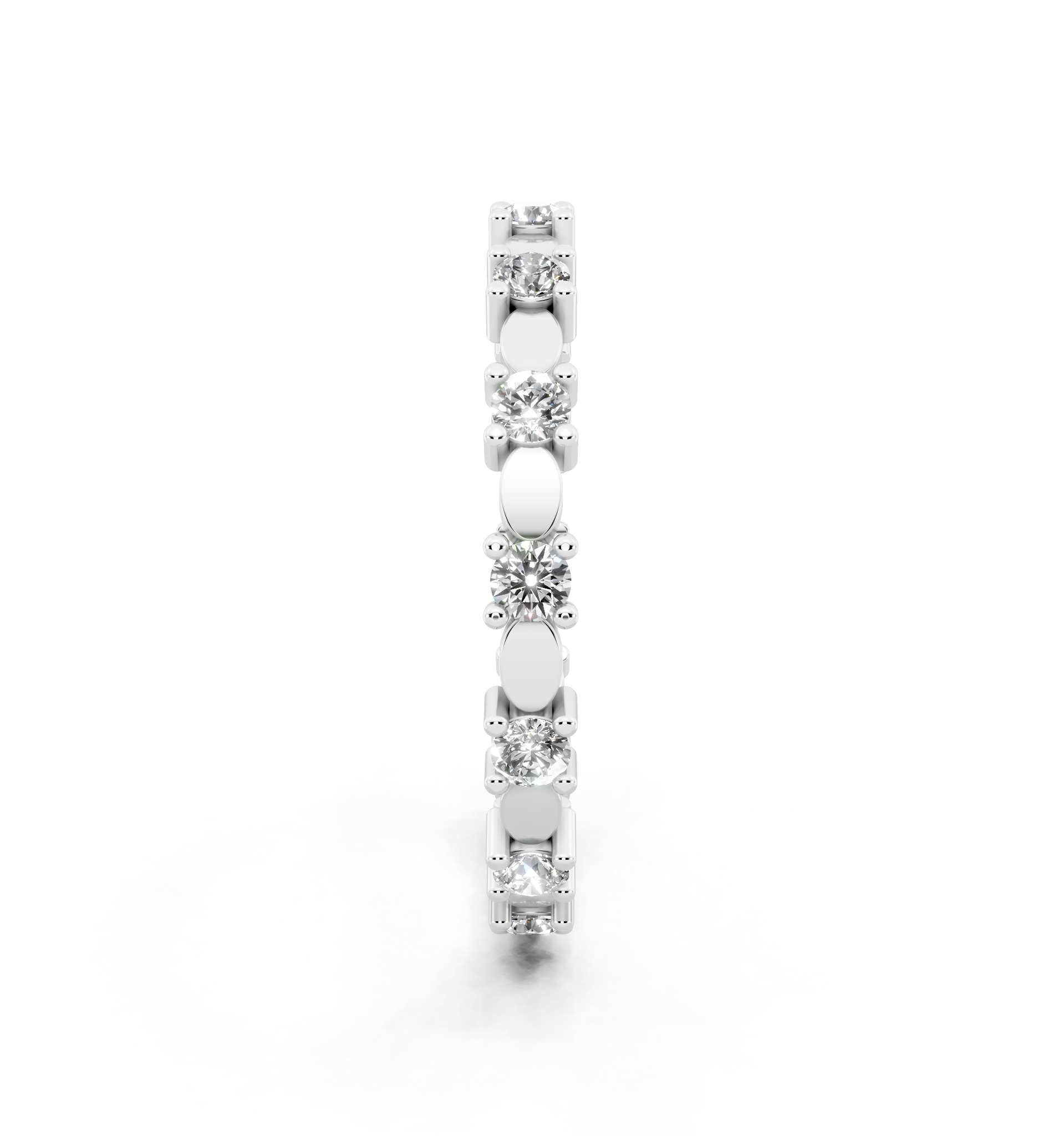 Minimalist Round Cut Lab Grown Diamond Oval Band Ring for Her