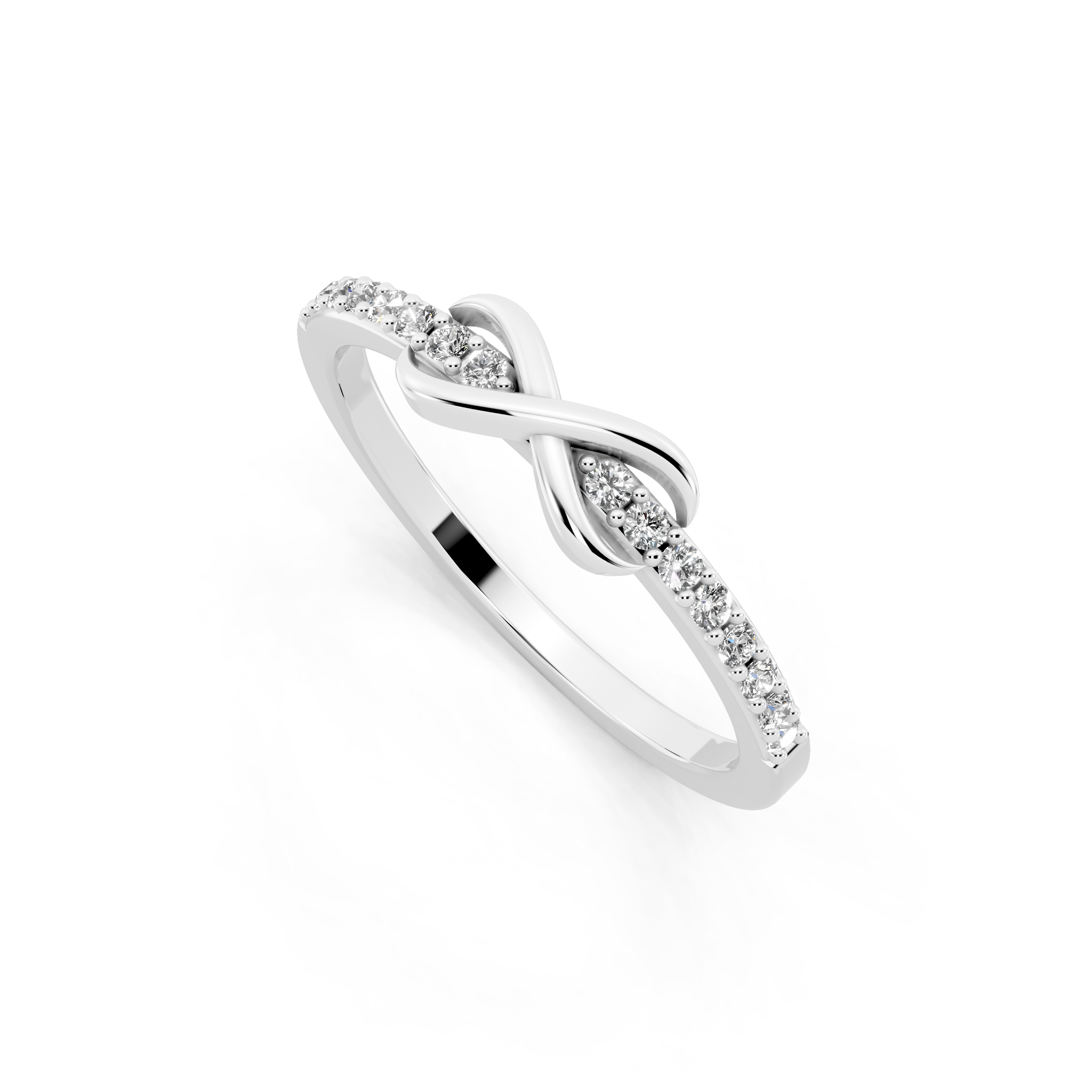 Unique Round Cut Lab Grown Diamond Infinity Promise Ring