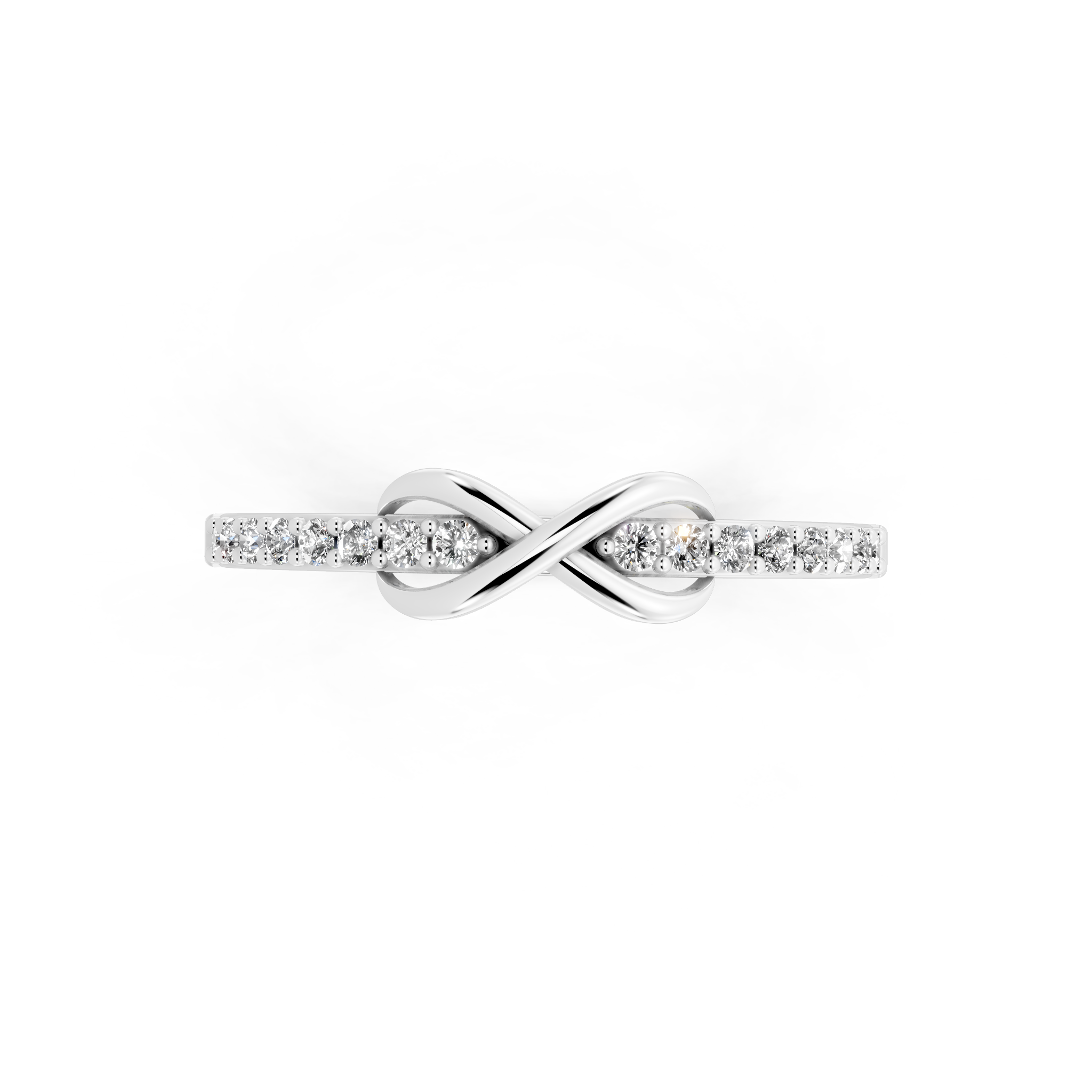 Unique Round Cut Lab Grown Diamond Infinity Promise Ring