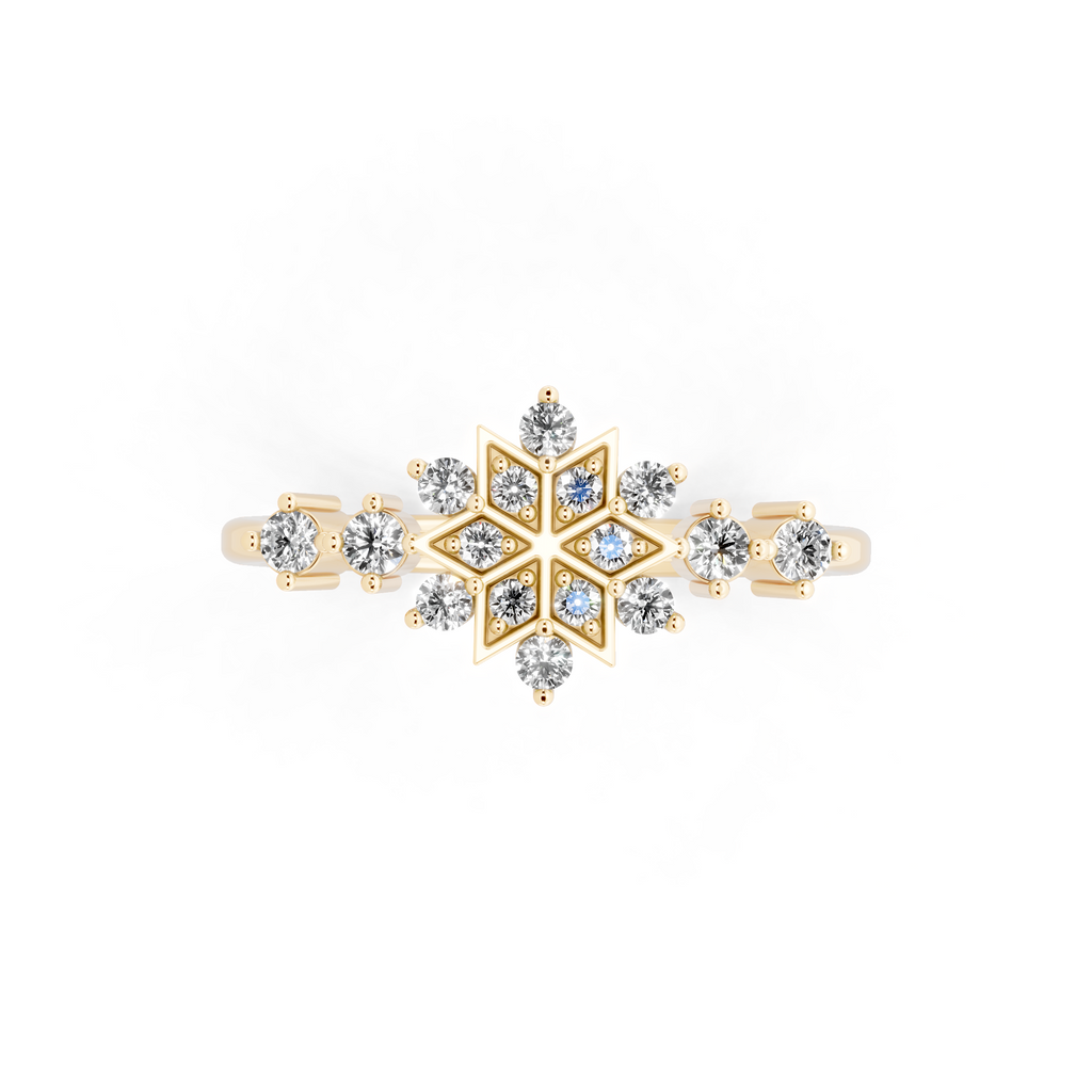Unique Round Brilliant Cut Lab Grown Diamond Snowflake Cluster Ring for Her