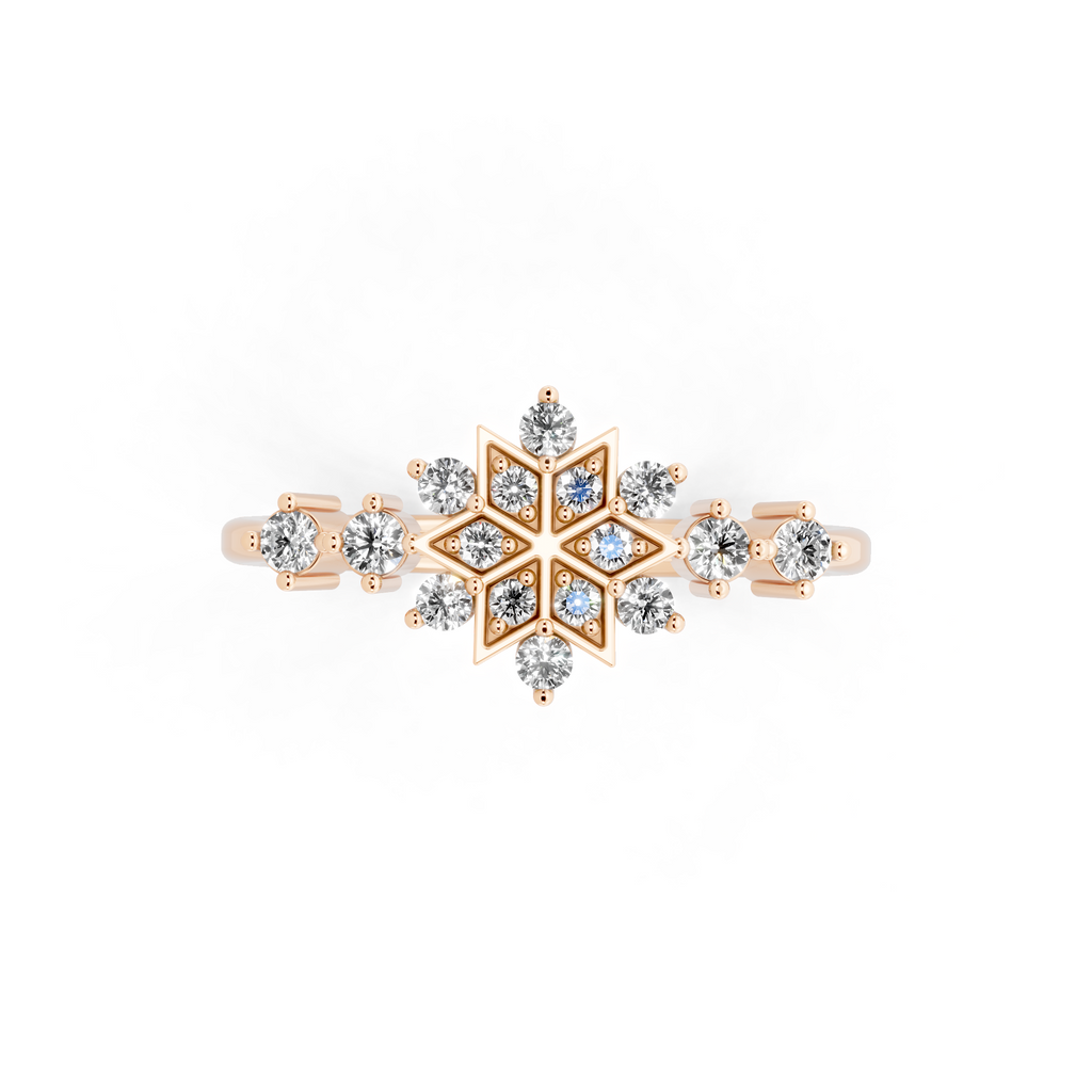 Unique Round Brilliant Cut Lab Grown Diamond Snowflake Cluster Ring for Her