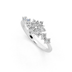 Unique Round Brilliant Cut Lab Grown Diamond Snowflake Cluster Ring for Her