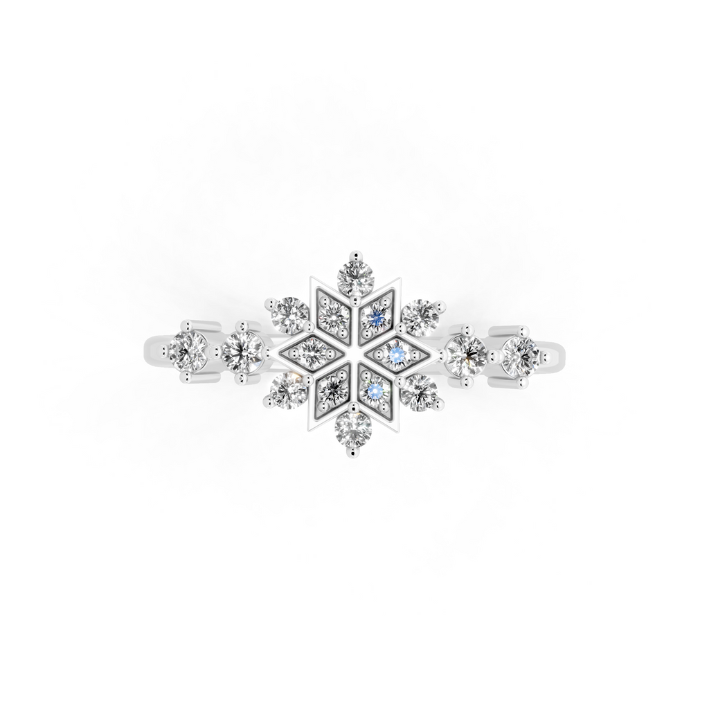 Unique Round Brilliant Cut Lab Grown Diamond Snowflake Cluster Ring for Her
