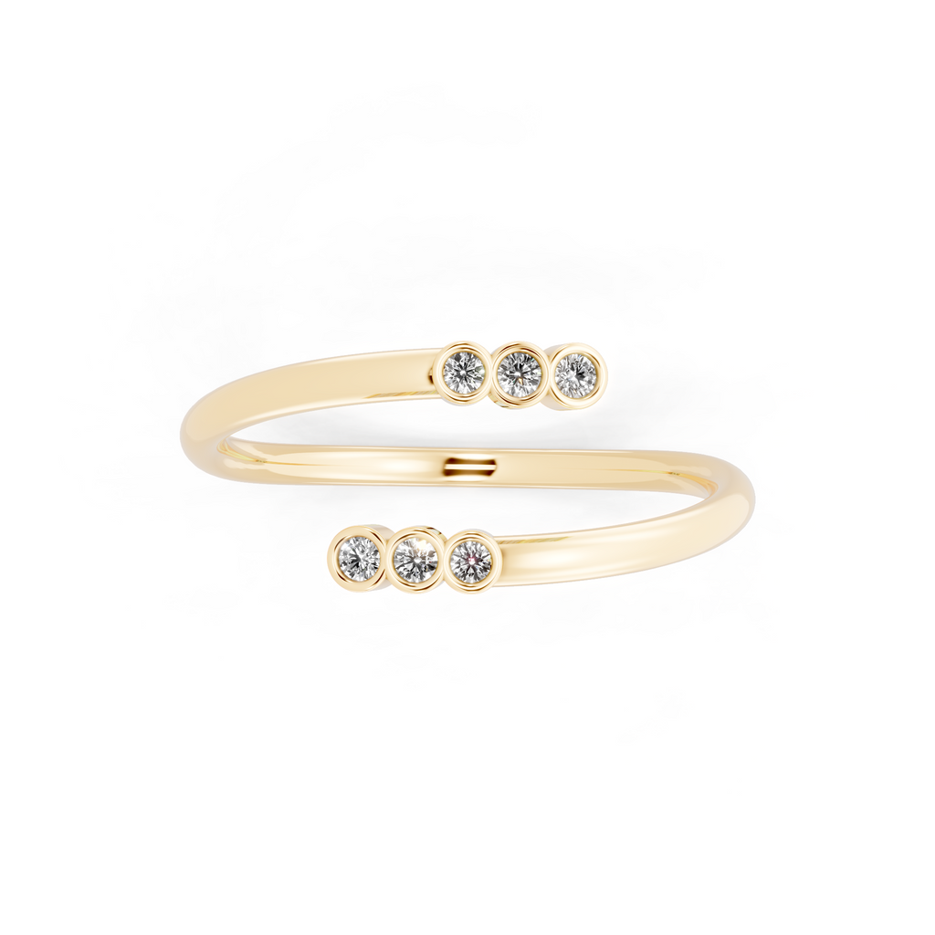 Modern Open Cuff Round Cut Lab Grown Diamond Anniversary Ring