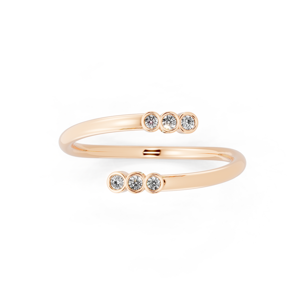 Modern Open Cuff Round Cut Lab Grown Diamond Anniversary Ring