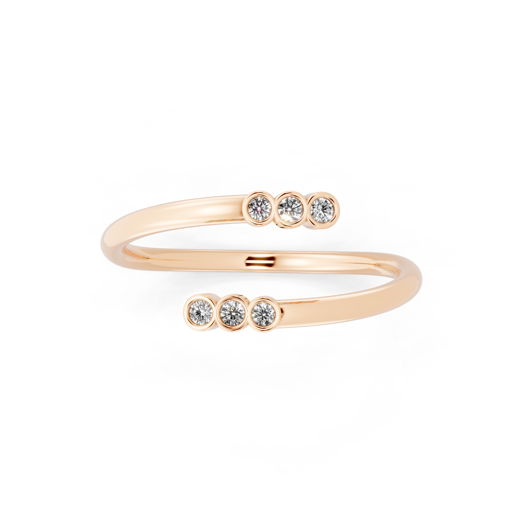 Modern Open Cuff Round Cut Lab Grown Diamond Anniversary Ring