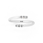 Modern Open Cuff Round Cut Lab Grown Diamond Anniversary Ring
