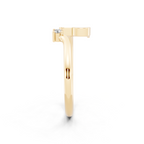Minimalist Letter P Ring with Lab Created Diamond Accent