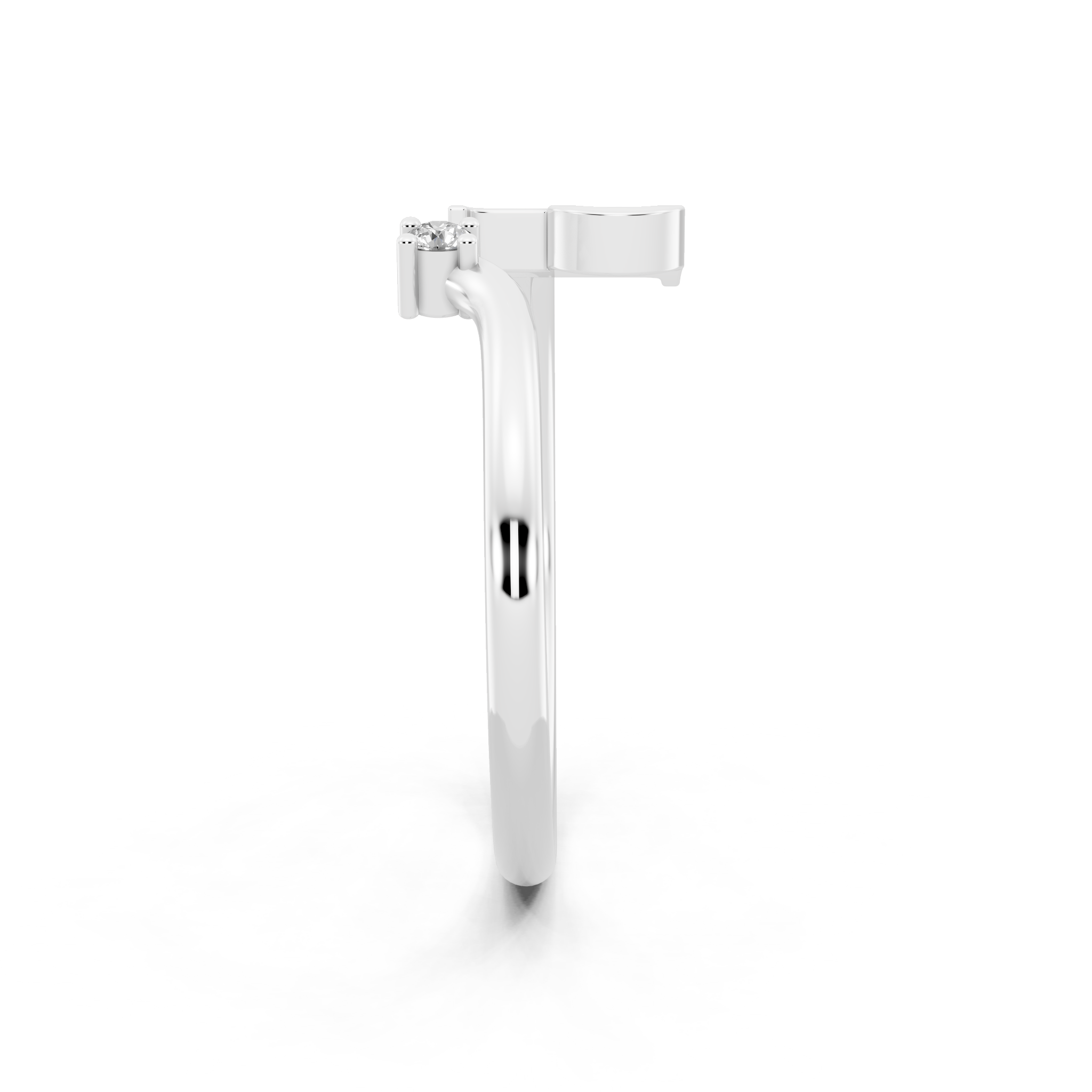 Minimalist Letter P Ring with Lab Created Diamond Accent