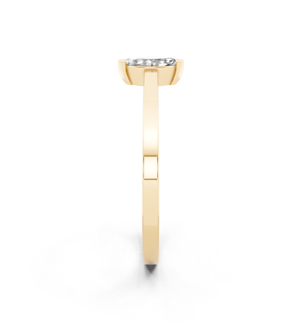 Modern Marquise Cut Lab Grown Diamond Solitaire Band Ring for Women