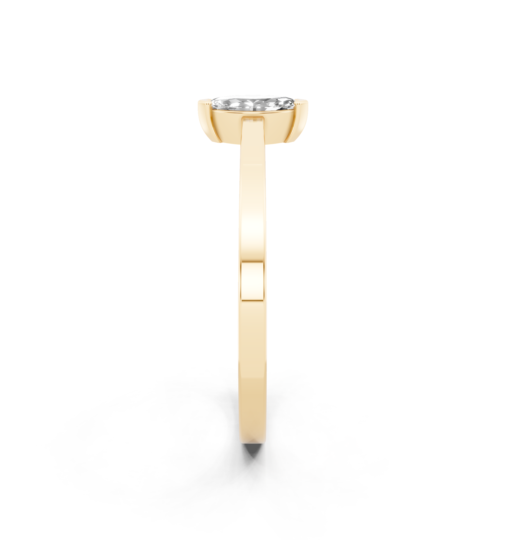 Modern Marquise Cut Lab Grown Diamond Solitaire Band Ring for Women