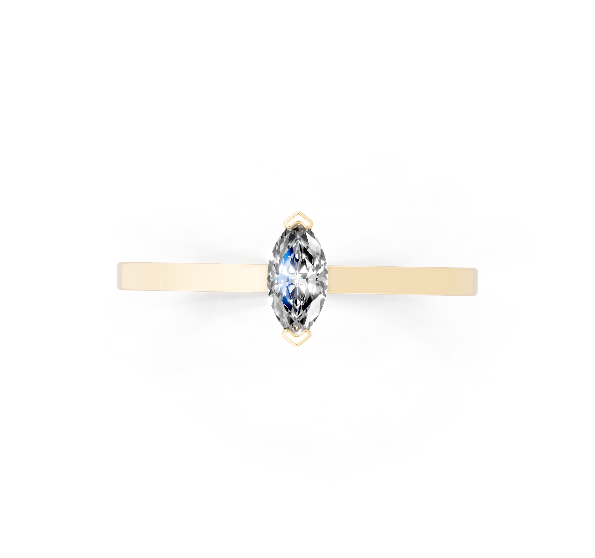 Modern Marquise Cut Lab Grown Diamond Solitaire Band Ring for Women