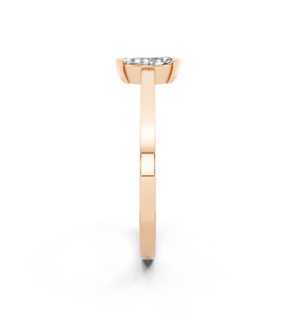 Modern Marquise Cut Lab Grown Diamond Solitaire Band Ring for Women