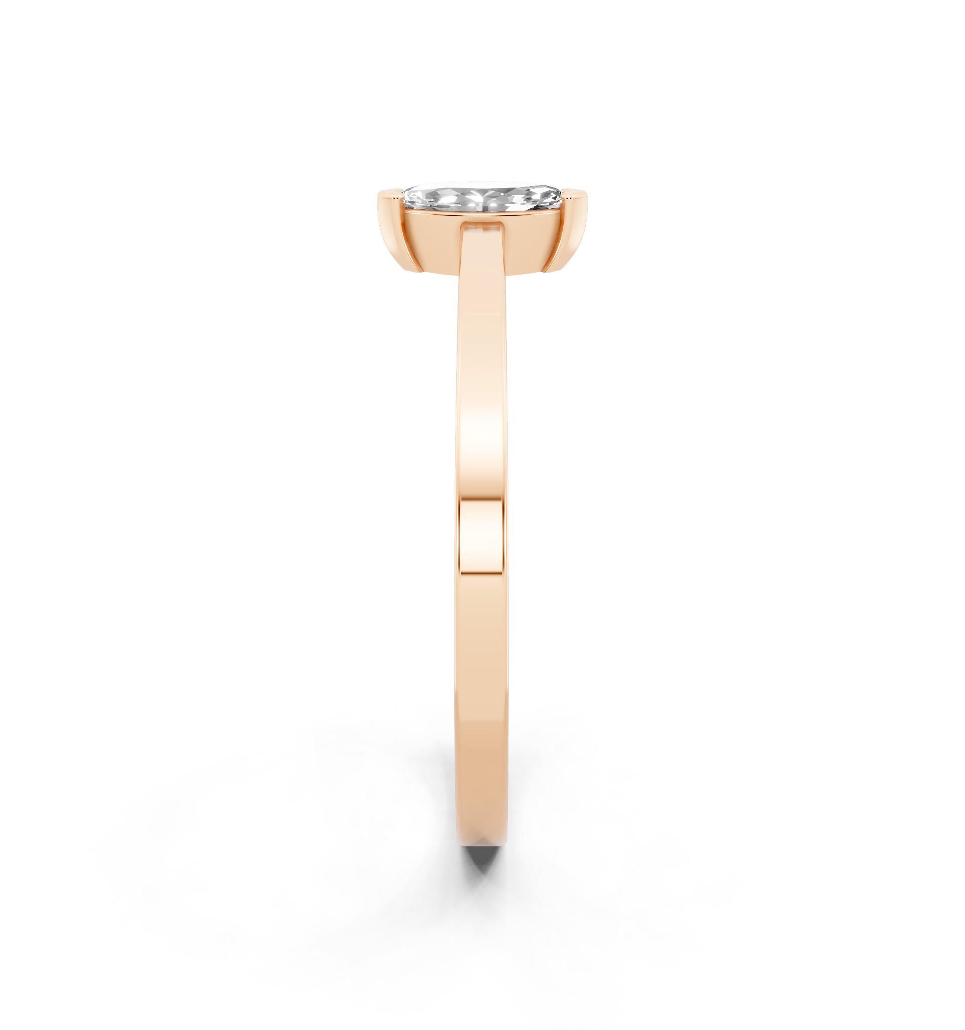 Modern Marquise Cut Lab Grown Diamond Solitaire Band Ring for Women