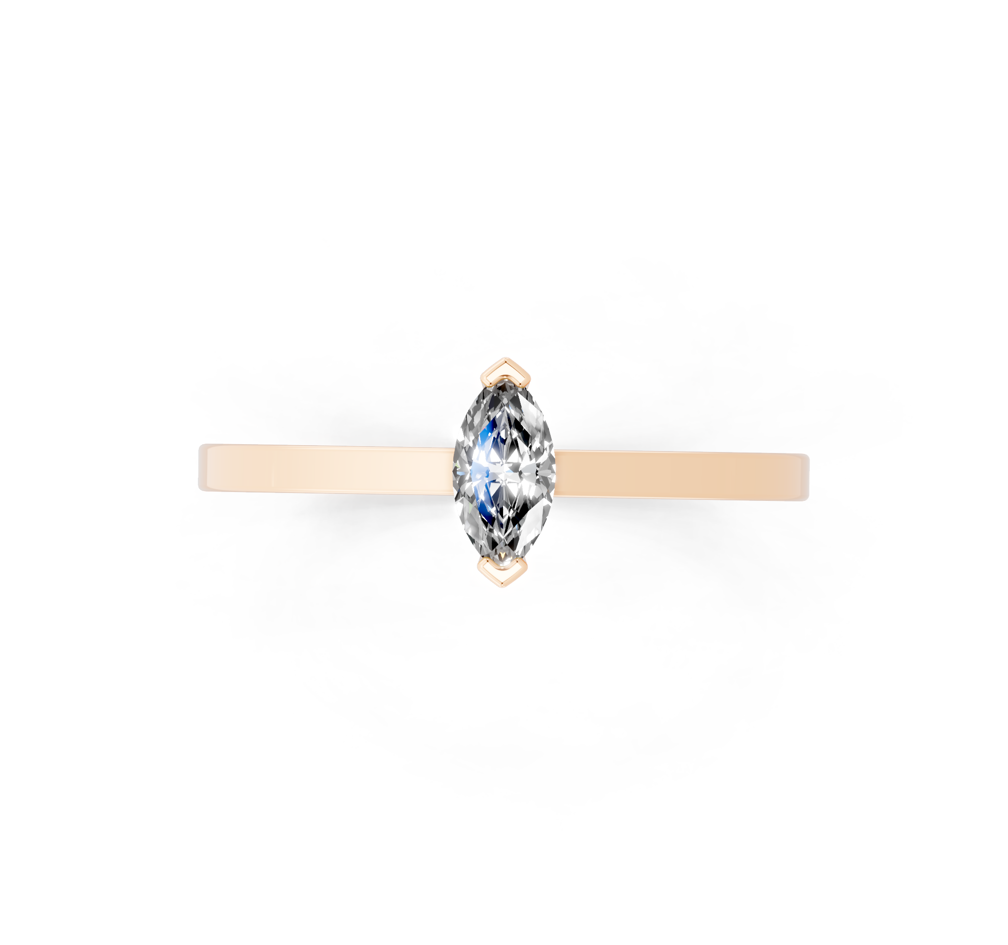 Modern Marquise Cut Lab Grown Diamond Solitaire Band Ring for Women