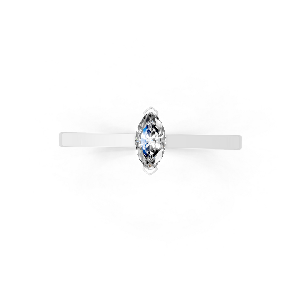 Modern Marquise Cut Lab Grown Diamond Solitaire Band Ring for Women