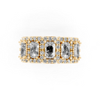Pave & Halo Framed Emerald-Cut Lab Created Diamond Anniversary Ring for Her