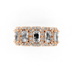 Pave & Halo Framed Emerald-Cut Lab Created Diamond Anniversary Ring for Her