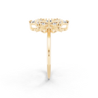 Elegant Floral Cluster Lab Grown Diamond Ring in Gold for Gift & Occasion Wear