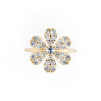 Elegant Floral Cluster Lab Grown Diamond Ring in Gold for Gift & Occasion Wear