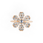 Elegant Floral Cluster Lab Grown Diamond Ring in Gold for Gift & Occasion Wear