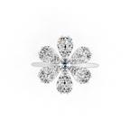 Elegant Floral Cluster Lab Grown Diamond Ring in Gold for Gift & Occasion Wear