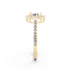 Aurelia Teardrop Halo Pavé Ring with Pear & Round Brilliant Cut Lab Created Diamond
