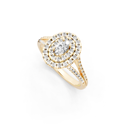 Oval Halo Lab Grown Diamond Style Ring in 14K Gold