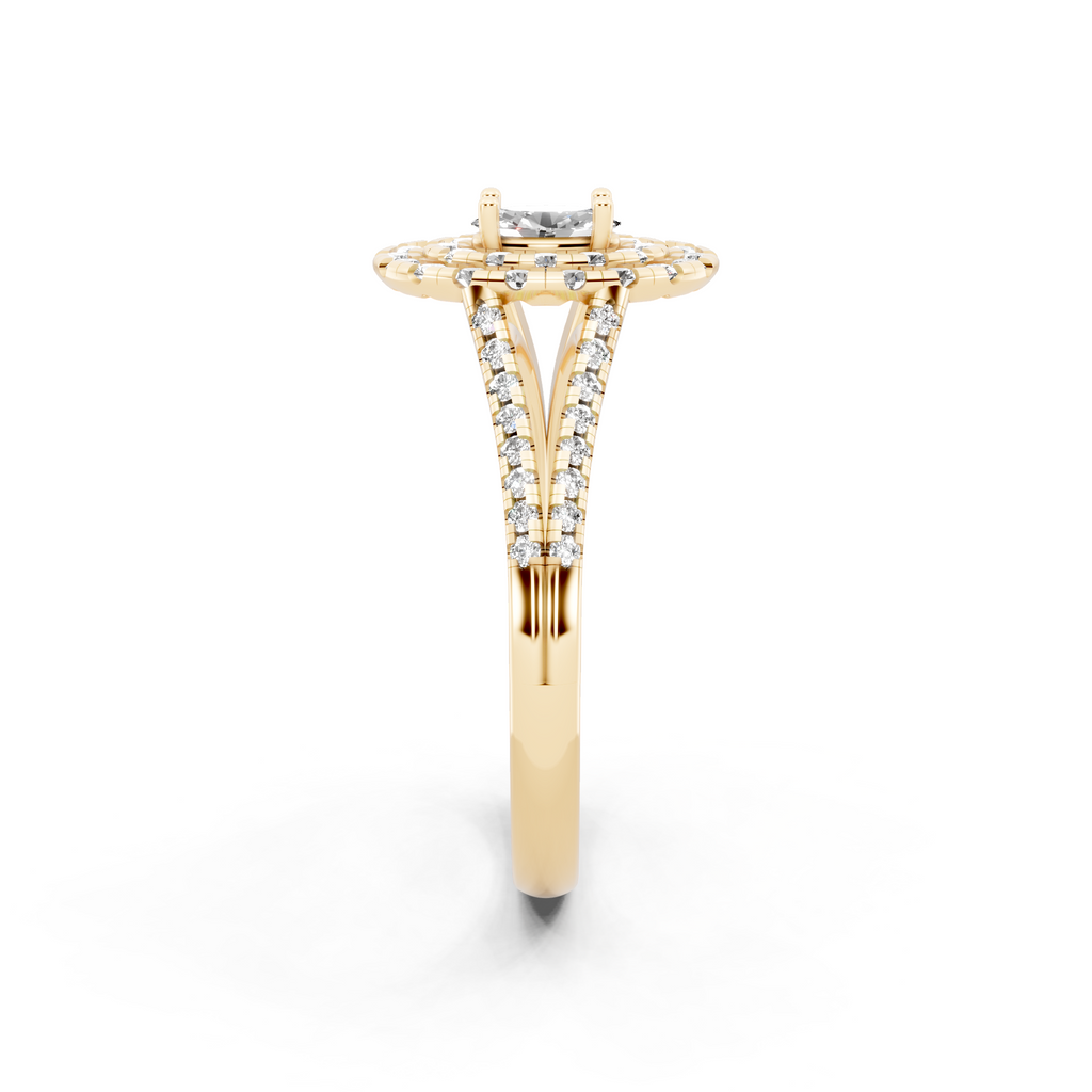 Oval Halo Lab Grown Diamond Style Ring in 14K Gold