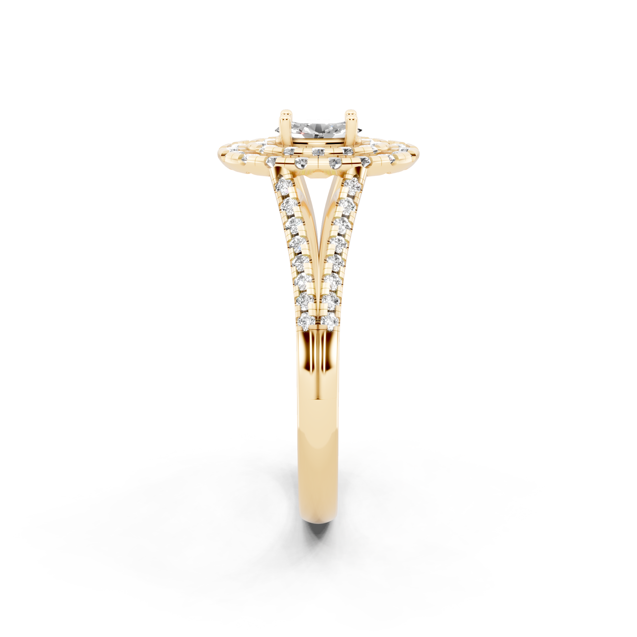 Oval Halo Lab Grown Diamond Style Ring in 14K Gold