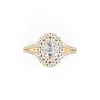 Oval Halo Lab Grown Diamond Style Ring in 14K Gold