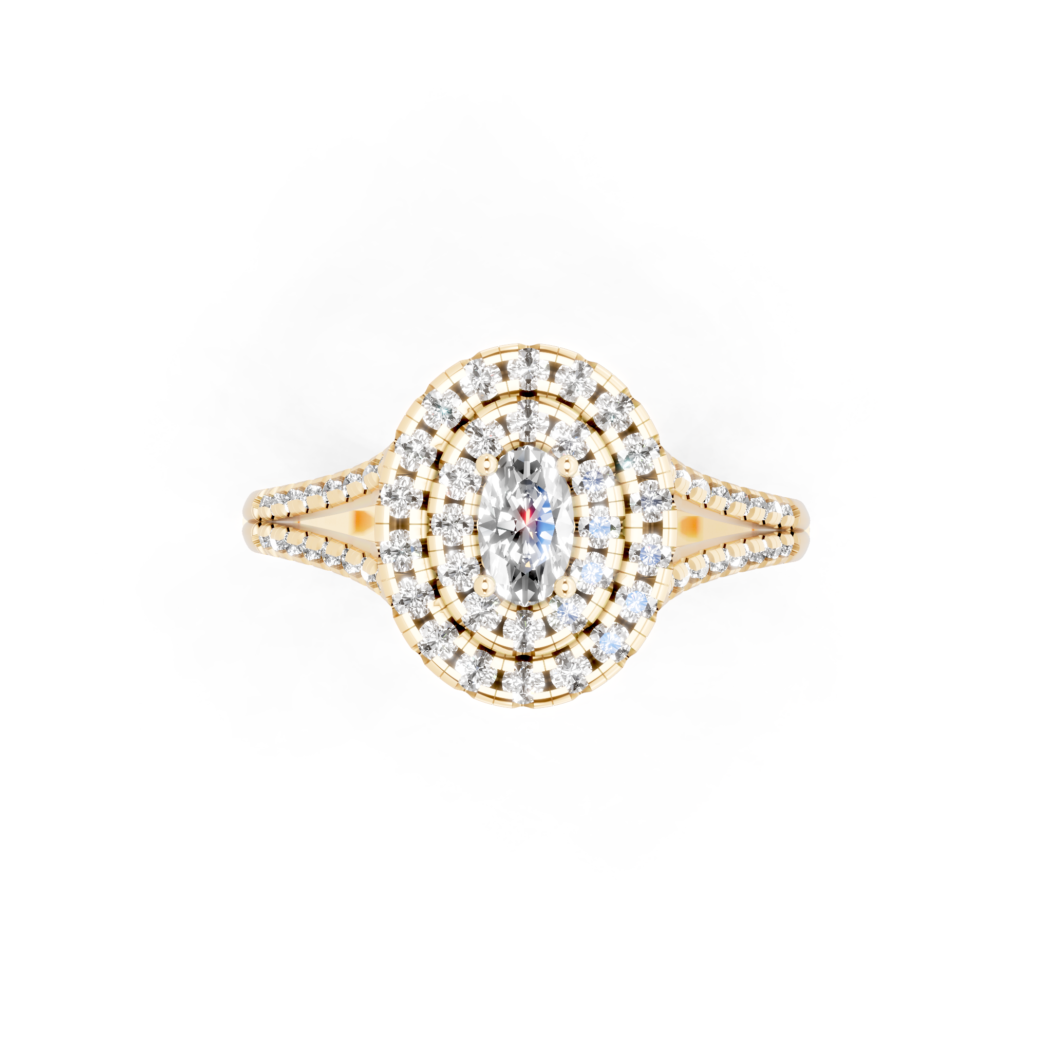 Oval Halo Lab Grown Diamond Style Ring in 14K Gold