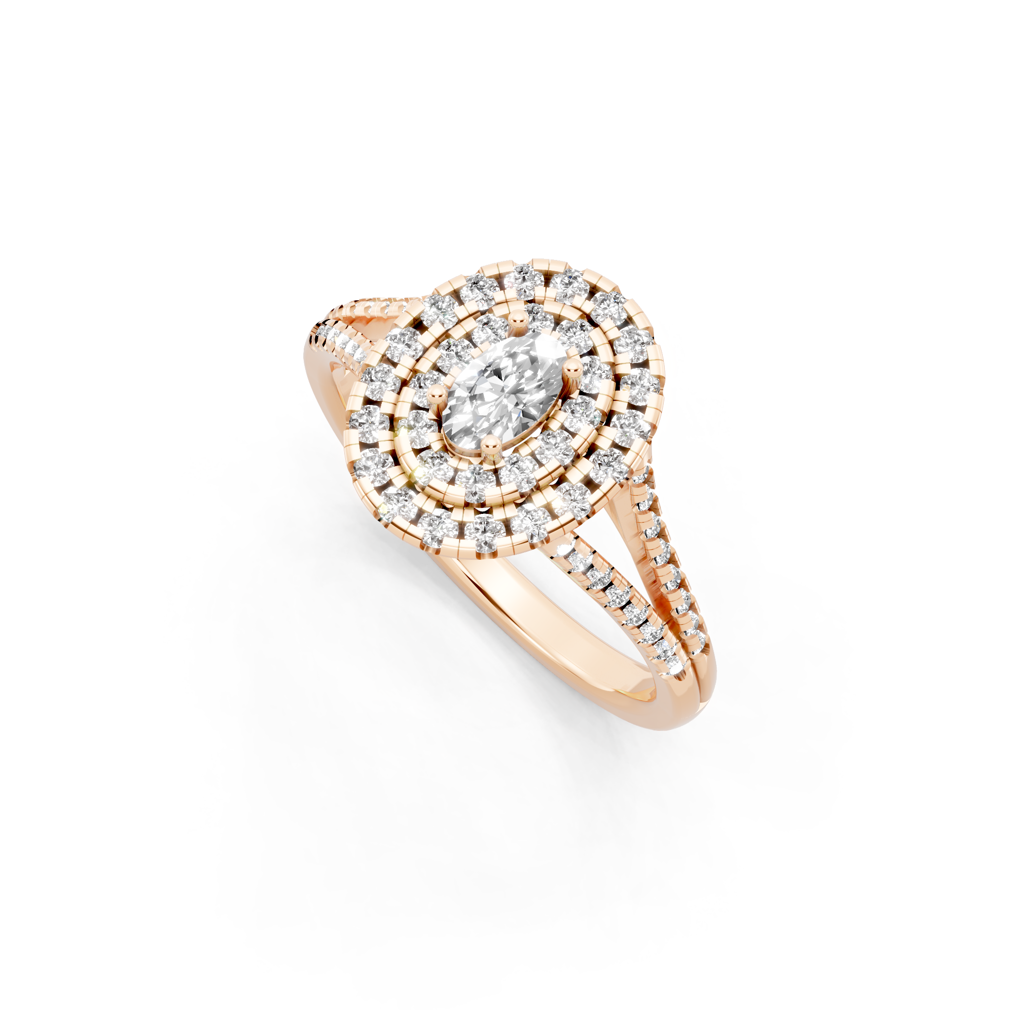 Oval Halo Lab Grown Diamond Style Ring in 14K Gold