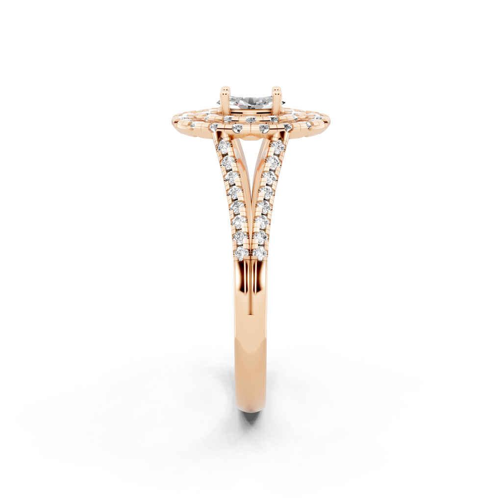 Oval Halo Lab Grown Diamond Style Ring in 14K Gold