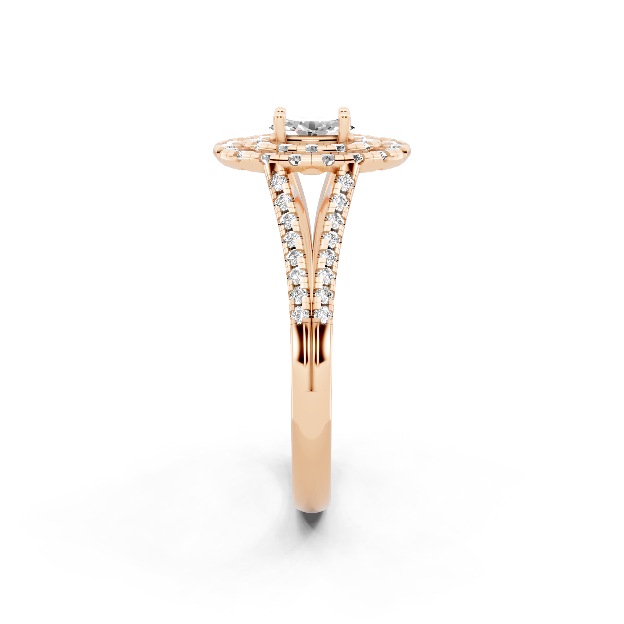 Oval Halo Lab Grown Diamond Style Ring in 14K Gold