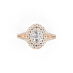 Oval Halo Lab Grown Diamond Style Ring in 14K Gold