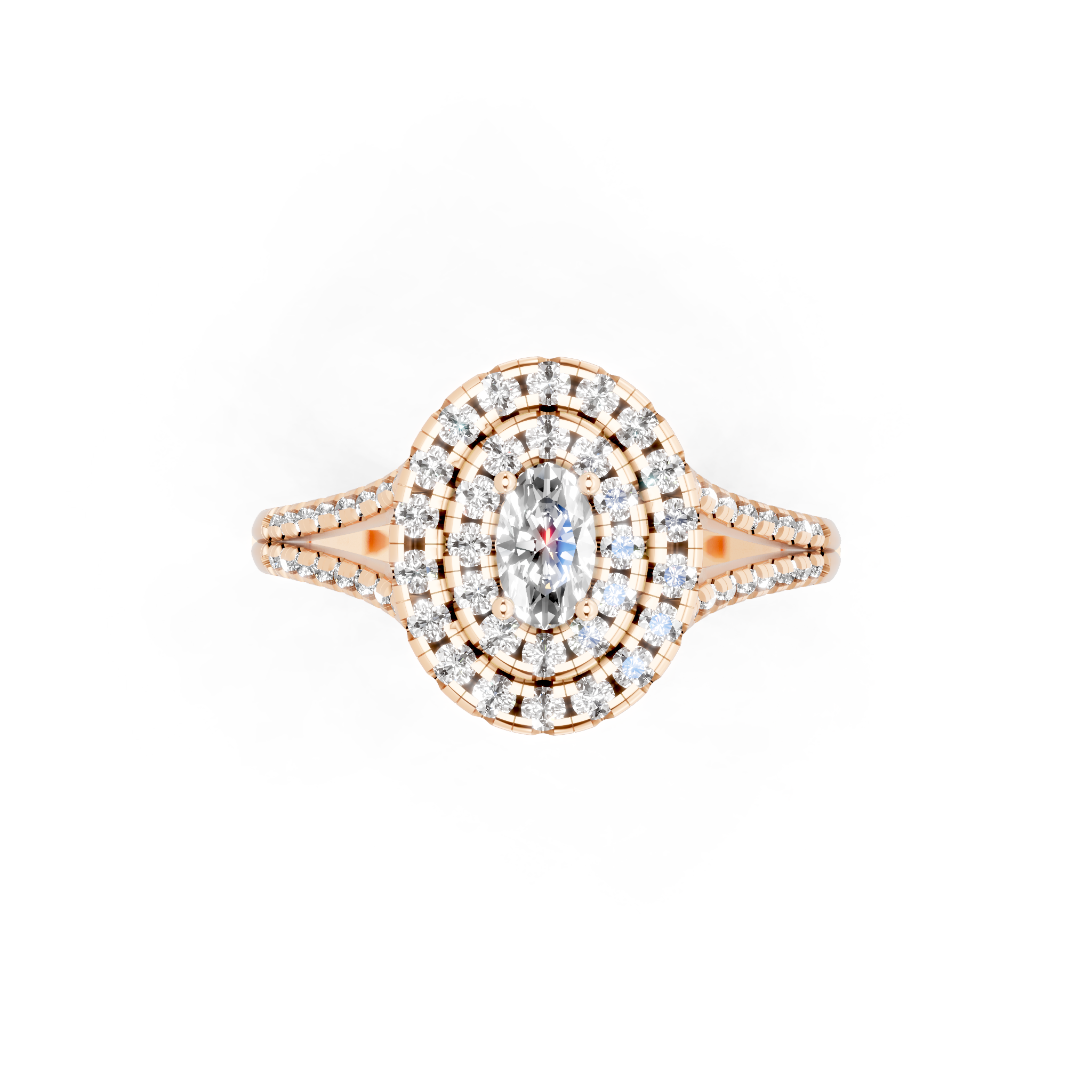 Oval Halo Lab Grown Diamond Style Ring in 14K Gold