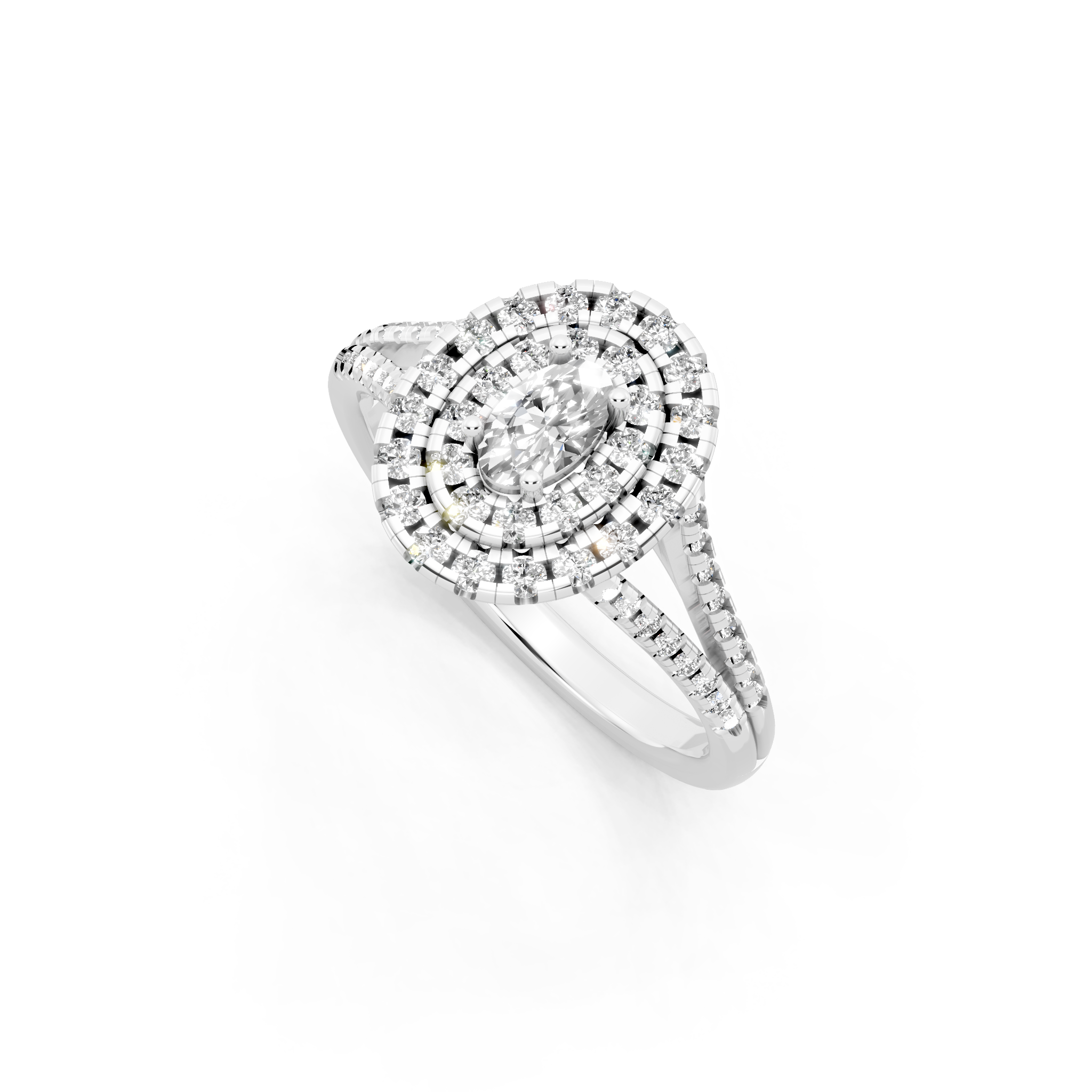 Oval Halo Lab Grown Diamond Style Ring in 14K Gold