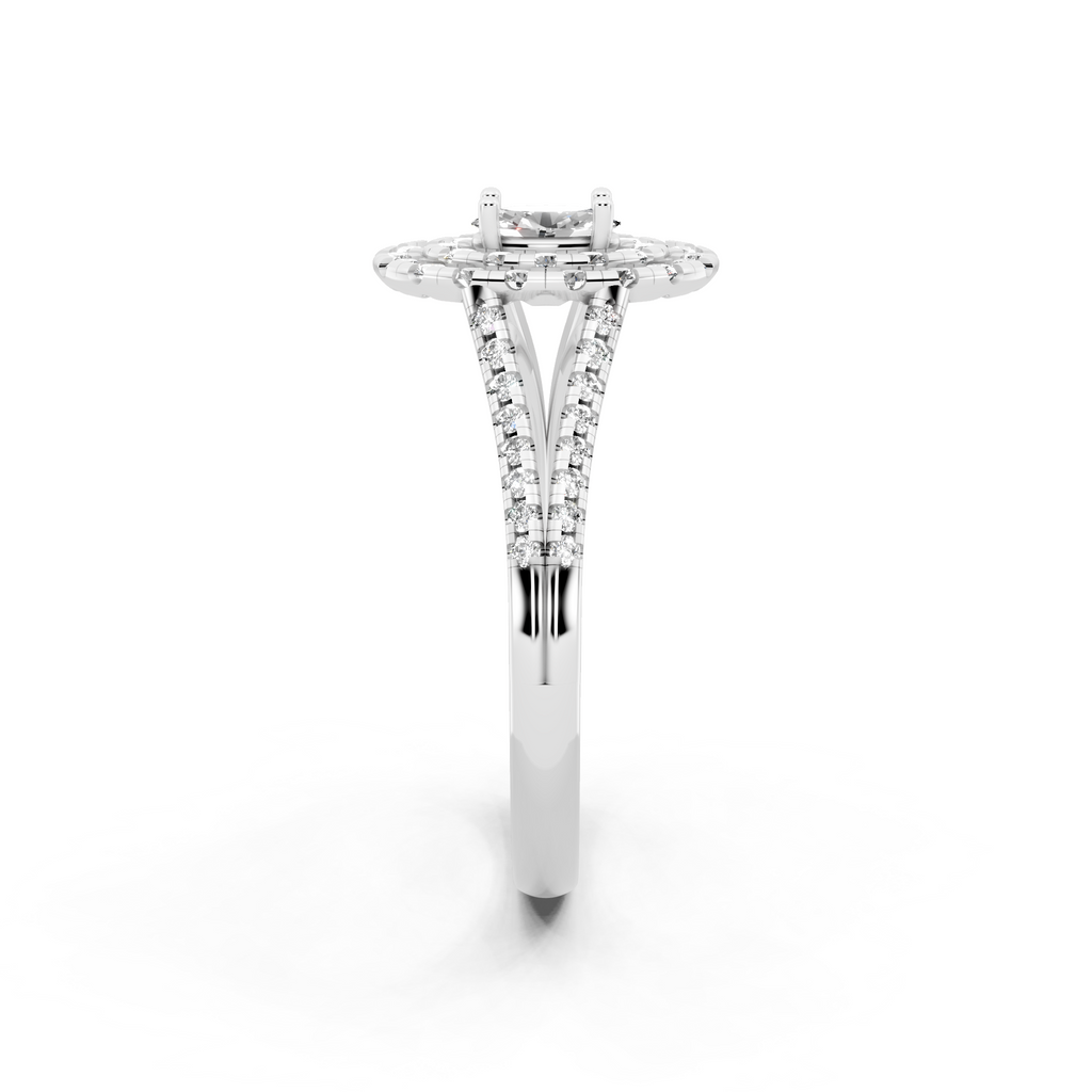 Oval Halo Lab Grown Diamond Style Ring in 14K Gold