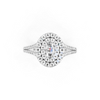 Oval Halo Lab Grown Diamond Style Ring in 14K Gold