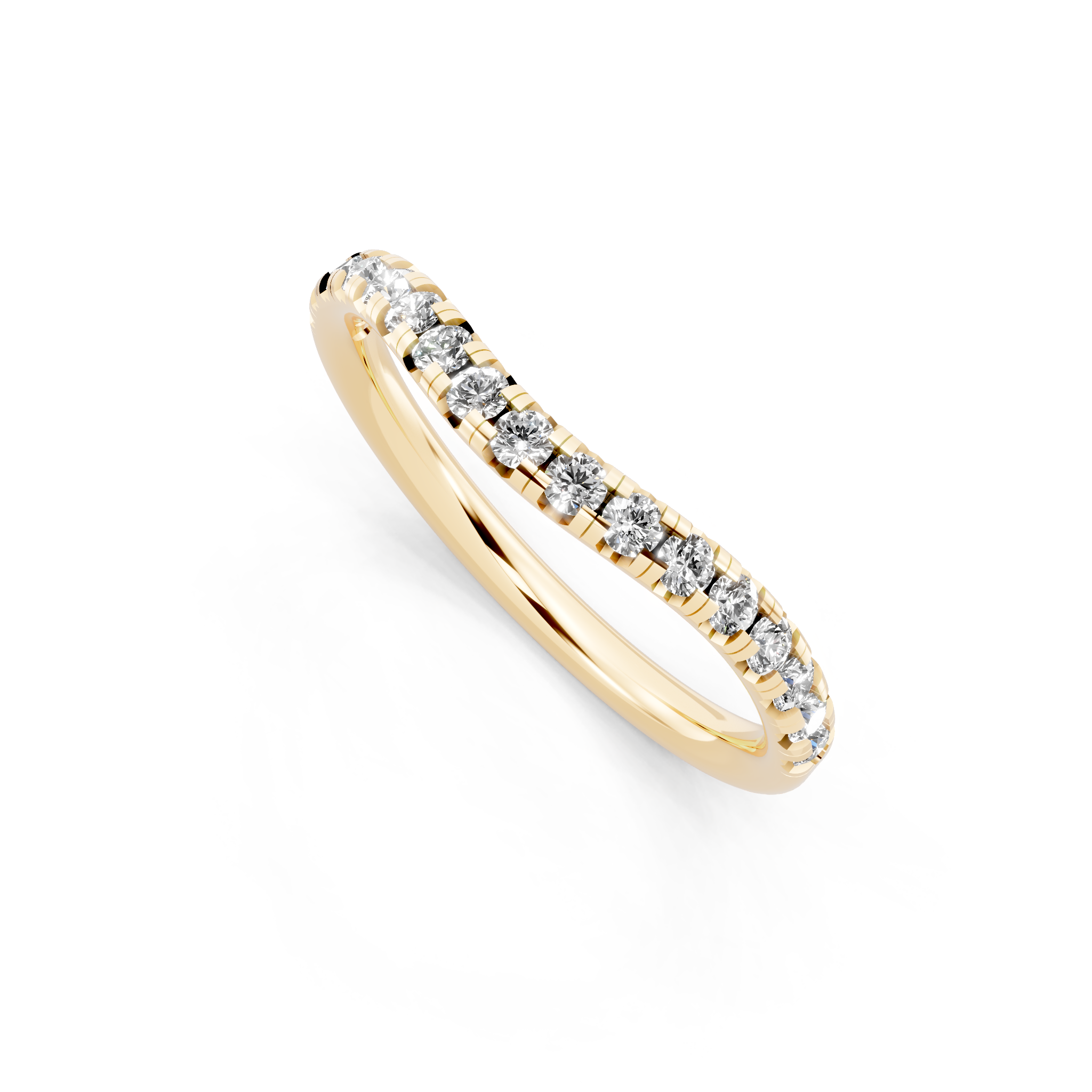 Fine Round Brilliant Lab Created Diamond Curve Ring for Women
