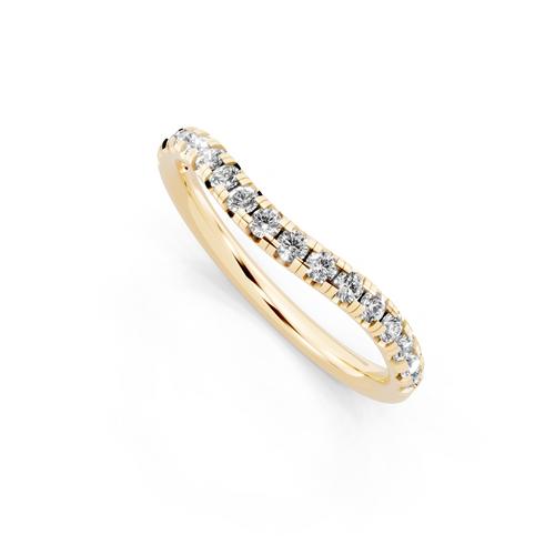 Fine Round Brilliant Lab Created Diamond Curve Ring for Women