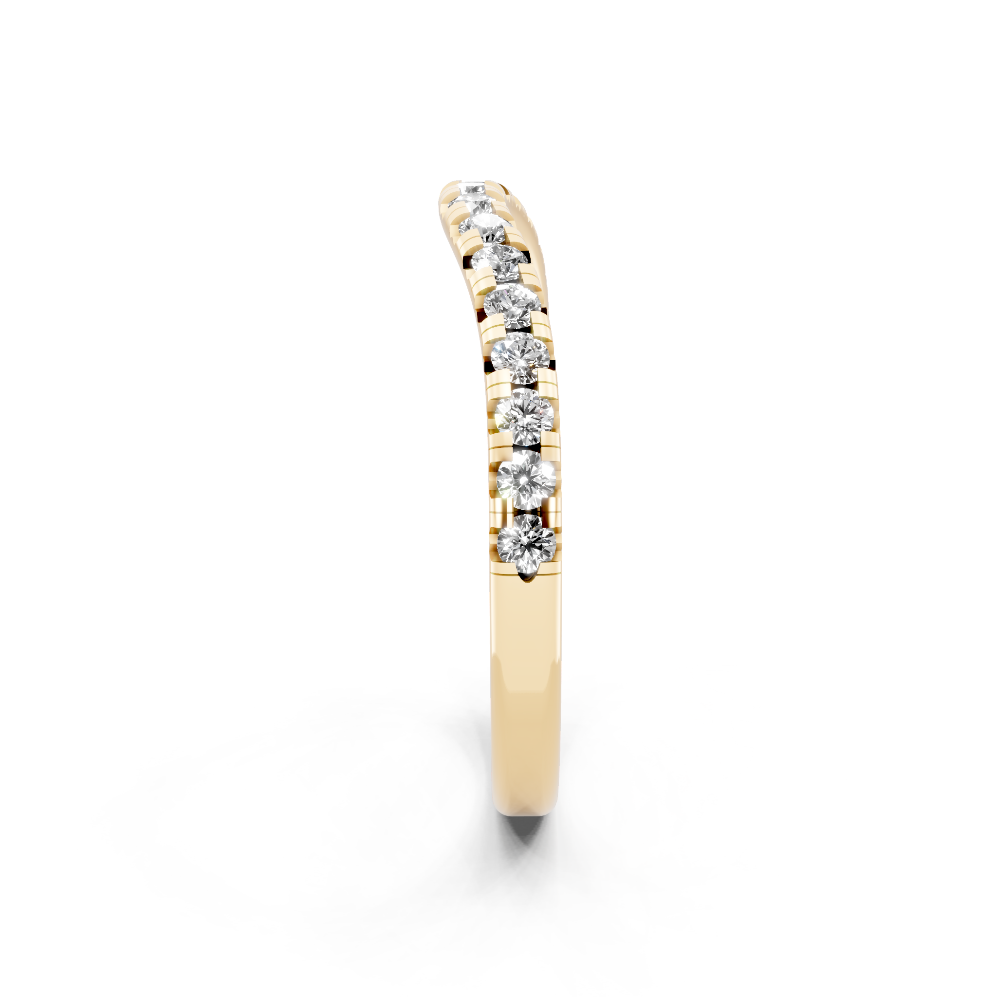 Fine Round Brilliant Lab Created Diamond Curve Ring for Women