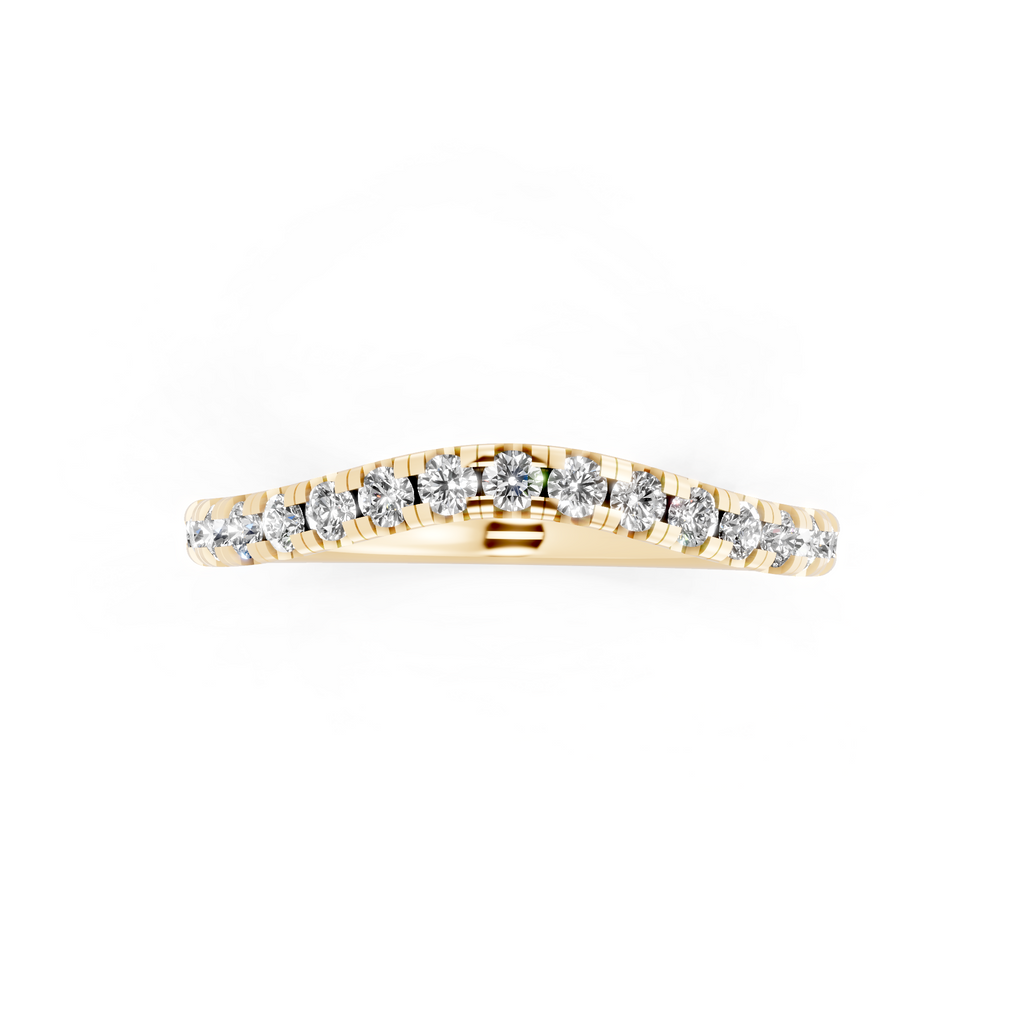 Fine Round Brilliant Lab Created Diamond Curve Ring for Women