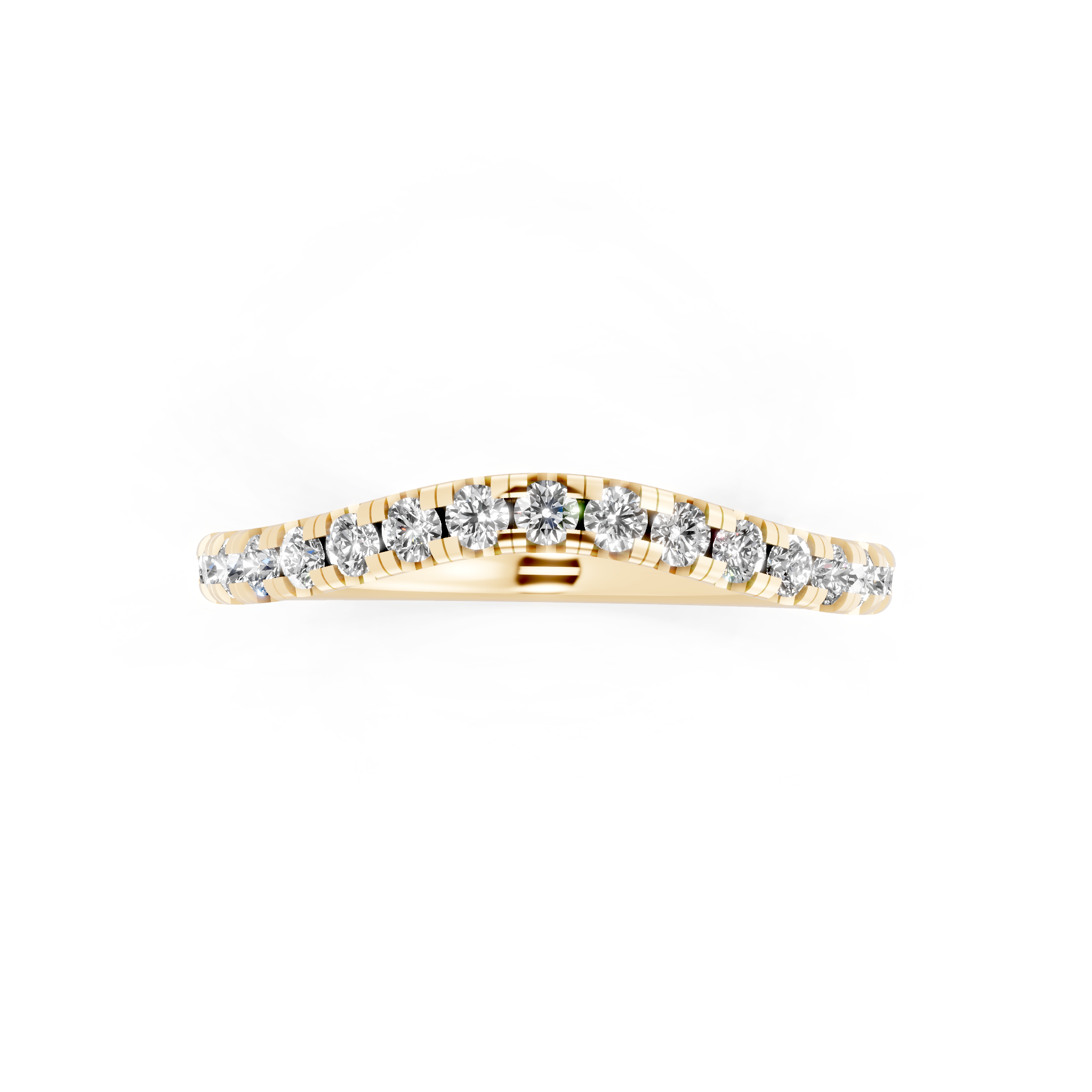 Fine Round Brilliant Lab Created Diamond Curve Ring for Women